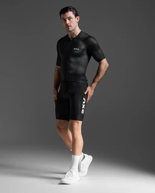 2XU Aero Hex Tri Sleeved Tröja Black/White, Str. XL 