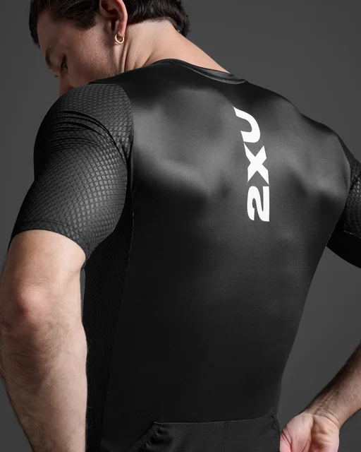 2XU Aero Hex Tri Sleeved Tröja Black/White, Str. XL 