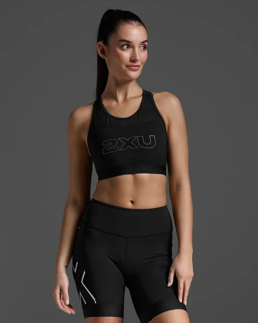 2XU Aero Tri Crop BH Black/White, Str. S 