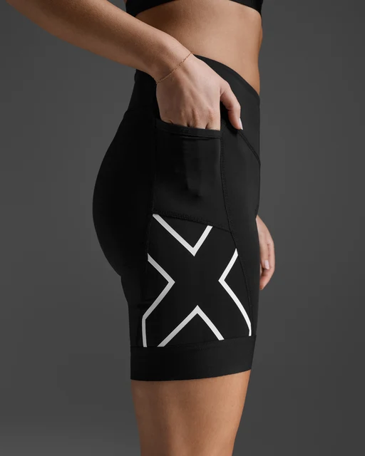 2XU Core Tri 6" Dame Shorts Black/White, Str. S 