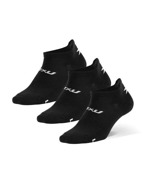 2XU Ankle Socks 3-Pack Svart/Vit, Str. S 