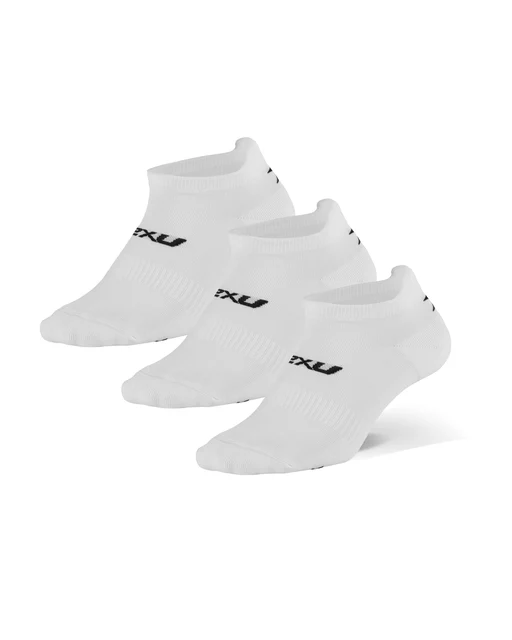 2XU Ankle Socks 3-Pack Vit/Svart, Str. S 