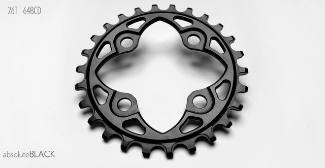 Absolute Black Krankdrev Sort, BCD 64mm, 30T 