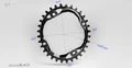 Absolute Black Oval Krankdrev Sort, BCD 104mm, 34T