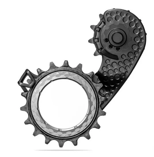 自転車本体 absolute BLACK pulleys 12TXX1 Absolute Black HOLLOWcage Pulley Kit Black/Gold - Bikeshop.no