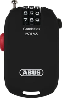 Abus 2501 Combiflex 65 cm Sykkell&#229;s Sort, Kode, 65 x 1,6 mm, 55,5 gram