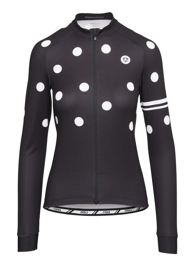 AGU Essential DOT Dame LS Sykkeltrøye Sort, Str. XS 