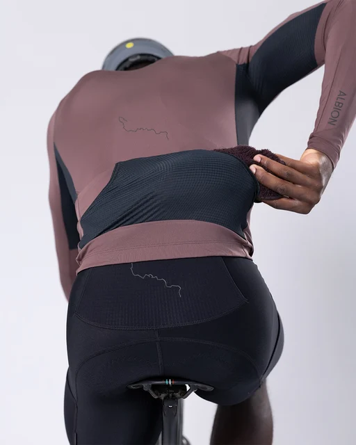 Albion Men's Traverse LS Sykkeltrøye Heather, Str. XXL 