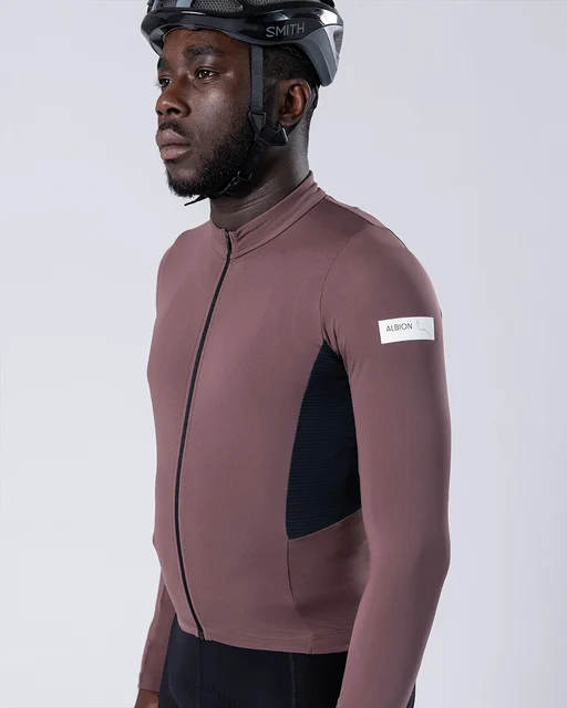 Albion Men's Traverse LS Sykkeltrøye Heather, Str. XXL 