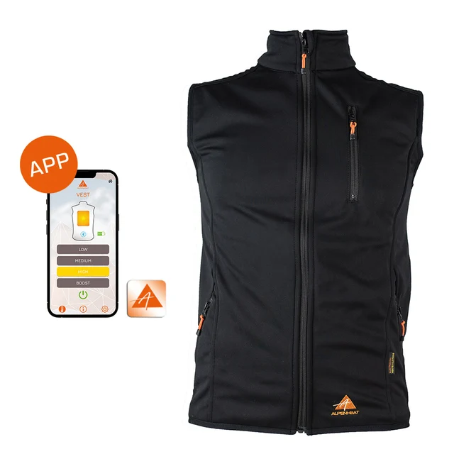 Alpenheat Fire Softshell APP Varmevest Black, Str. XS 