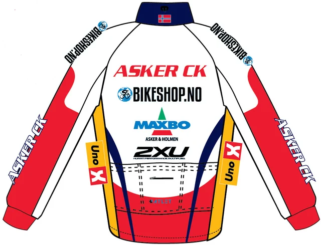 Atlet Asker CK Junior Vår/høstjakke Rød, Windtex,  teamtøy for Asker CK 