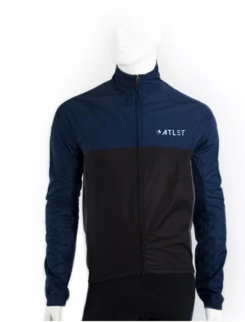ATLET Pro Regnjakke Sort, Grå og Blå, Vinntett 