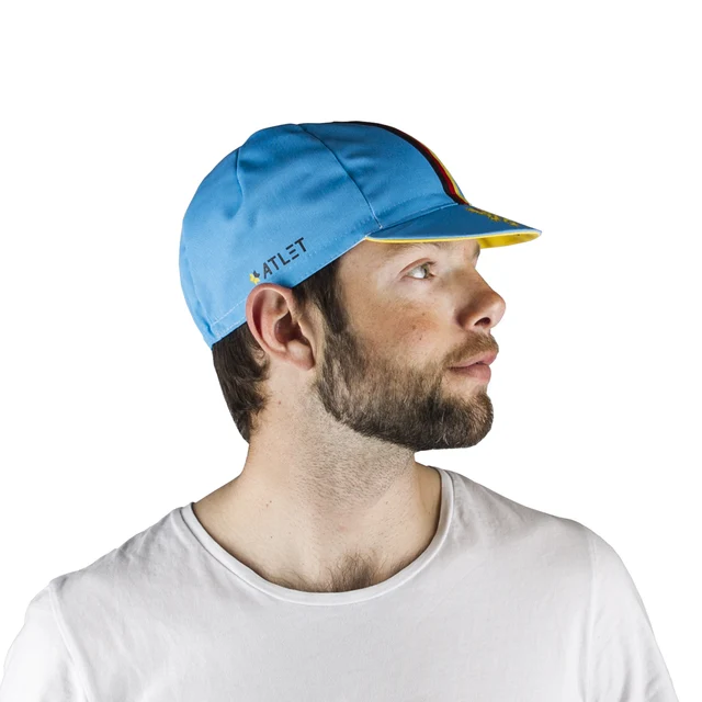 Atlet Belgia Sykkelcaps Blå/Gul, One size, Laget i Italia 