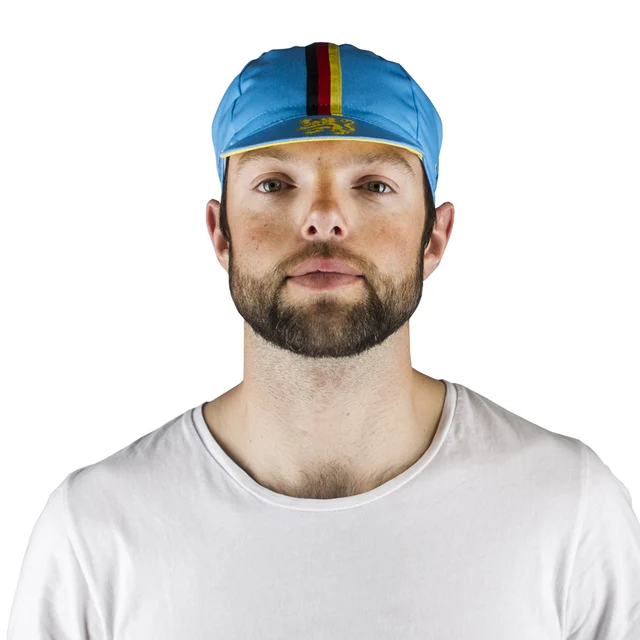 Atlet Belgia Sykkelcaps Blå/Gul, One size, Laget i Italia 