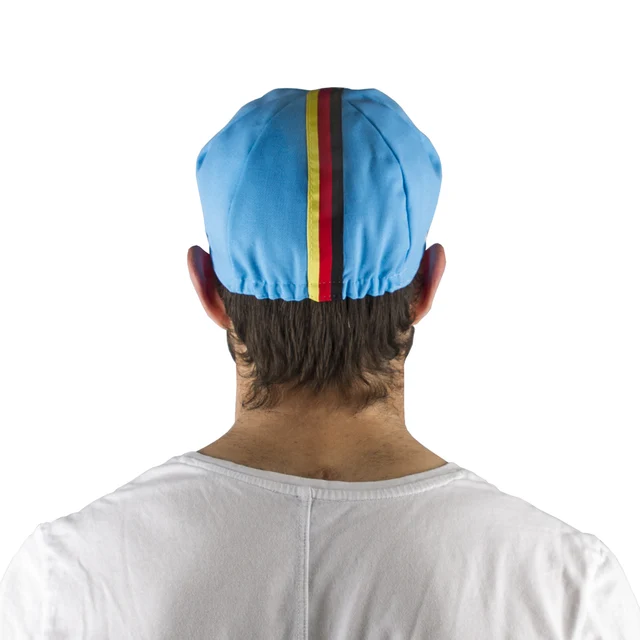 Atlet Belgia Sykkelcaps Blå/Gul, One size, Laget i Italia 