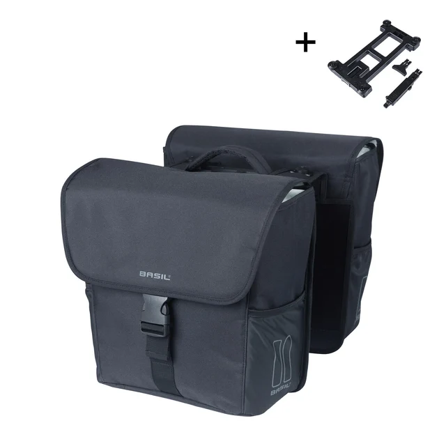 Basil GO Go-Double MIK Sideveske Sett Sort, 32L, ink MIK system 