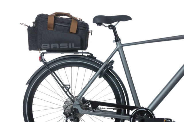 Basil Miles XL MIK Bagasjebrett Veske Sort, 9-36L, IPX3, ink MIK System 