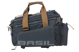 Basil Miles XL MIK Bagasjebrett Veske Sort, 9-36L, IPX3, ink MIK System