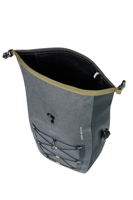 Basil Navigator StormMIK Hooks Sideveske L, Grå, 31L, MIK Hooks System, Vanntett 