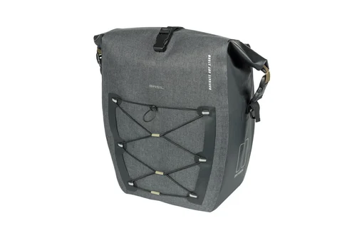 Basil Navigator StormMIK Hooks Sideveske L, Grå, 31L, MIK Hooks System, Vanntett