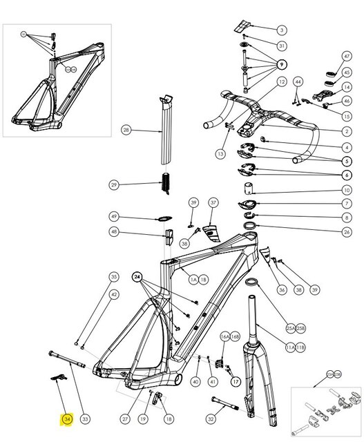 Bianchi Aksling Handtag Oltre Comp/Pro/RC 