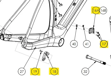 Bianchi Oltre Comp/Pro/RC Girøre-Kit Kit med reservedeler til Oltre C/P/RC 