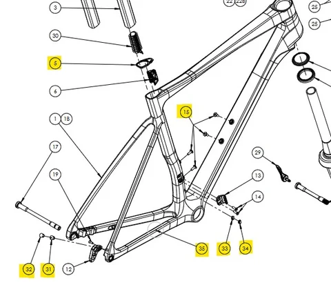 Bianchi Specialissima Reservedeler Kit med reservedeler til Specialissima