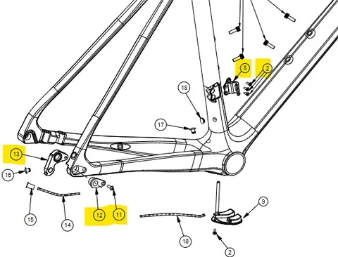 Bianchi Specialissima CV Girøre-Kit Kit med reservedeler til Specialissima