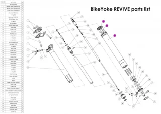 BikeYoke Revive Lower Tube Unit Sort, 125mm, 31.6mm