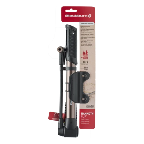 Blackburn Mammoth Flip Minipumpe Sort, Fotpinne &amp; håndtak, 90 PSI