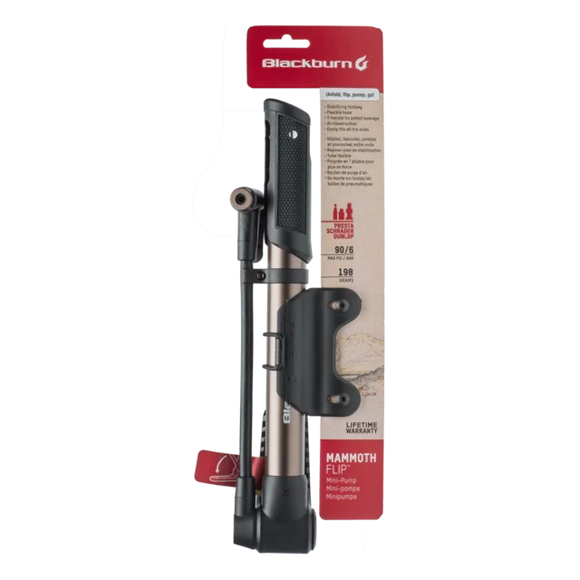 Blackburn Mammoth Flip Minipumpe Sort, Fotpinne & håndtak, 90 PSI 