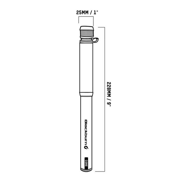 Blackburn Core Mini Minipump Grå, Anyvalve, 90 psi / 6 bar 