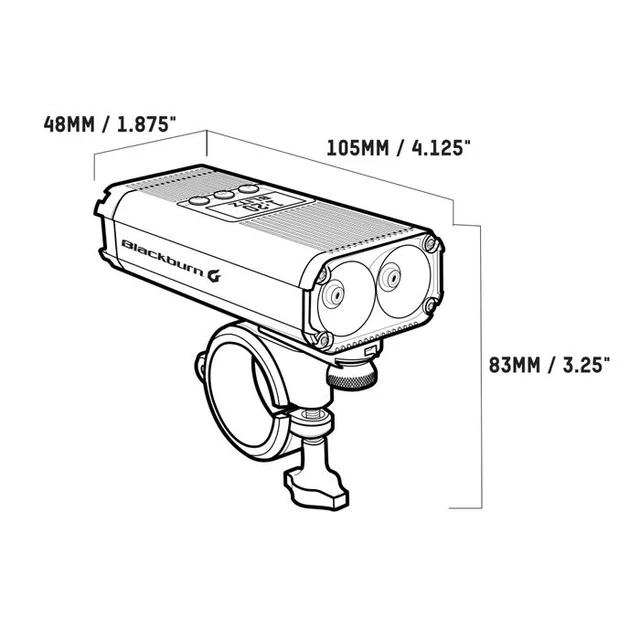 Blackburn Countdown 1600 Framlampa Svart, 1600 lumen, USB Oppladbar 