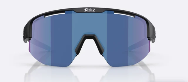 Bliz Matrix Briller Matte Black, Smoke w blue multi 