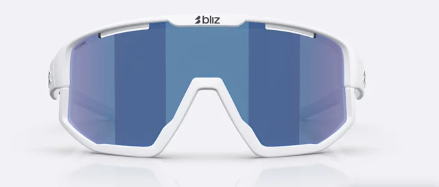 Bliz Fusion Briller Matte White, Smoke w blue multi 