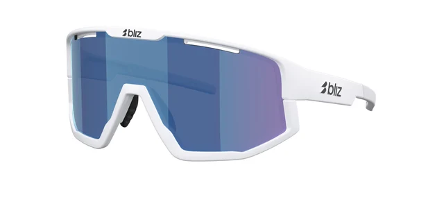 Bliz Fusion Briller Matte White, Smoke w blue multi 