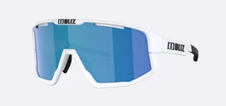 Bliz Fusion Small Briller Matt White, Brown w Blue Multi