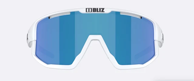 Bliz Fusion Small Briller Matt White, Brown w Blue Multi 