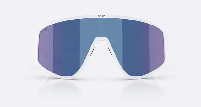 Bliz A004 Briller Matte White, Grey w Blue Mirror 