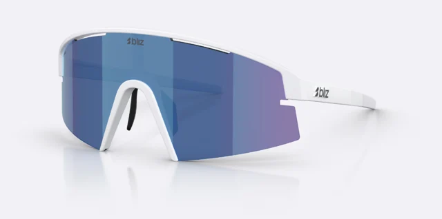 Bliz P006 Briller Matte White, Smoke w blue multi 