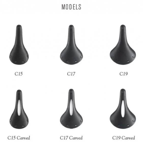 Brooks Cambium C19 Carved Sete Sort, 283 x 184 x 52mm. 473g. 