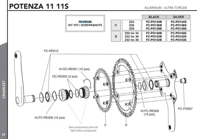Campagnolo Ultra Torque Drevbolter 8 stk, Potenza og Centaur 11s 