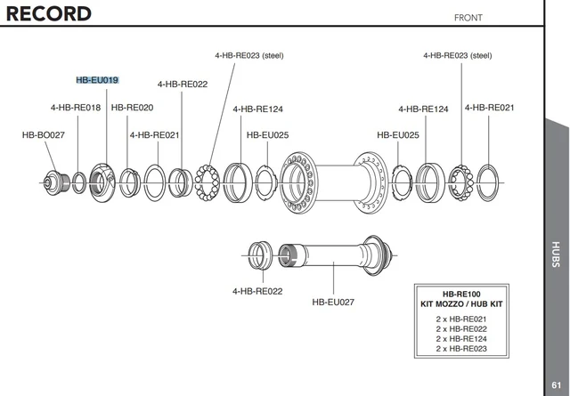 Campagnolo Nav Justeringsring For Record front og baknav 