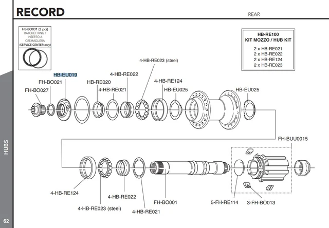 Campagnolo Nav Justeringsring For Record front og baknav 