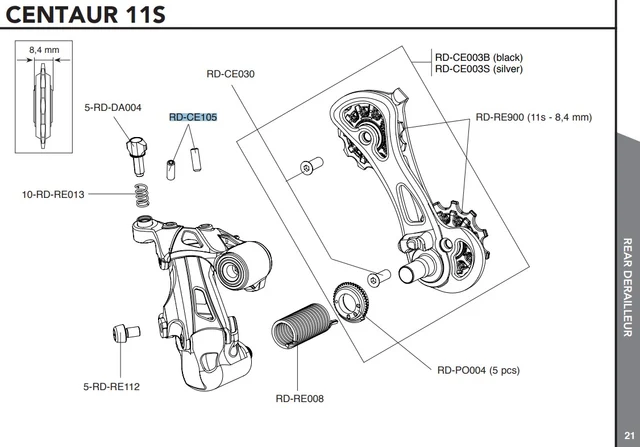 Campagnolo Bakgir Justeringsskruer 2 stk, Centaur 11s 