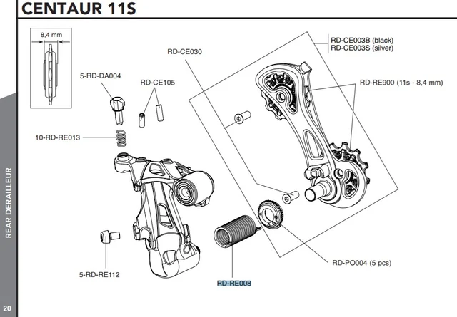 Campagnolo Bakgir Fjær 10/11s, 2000+ 