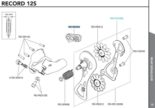 Campagnolo Bakväxel Fäste Record och Chorus 12s 