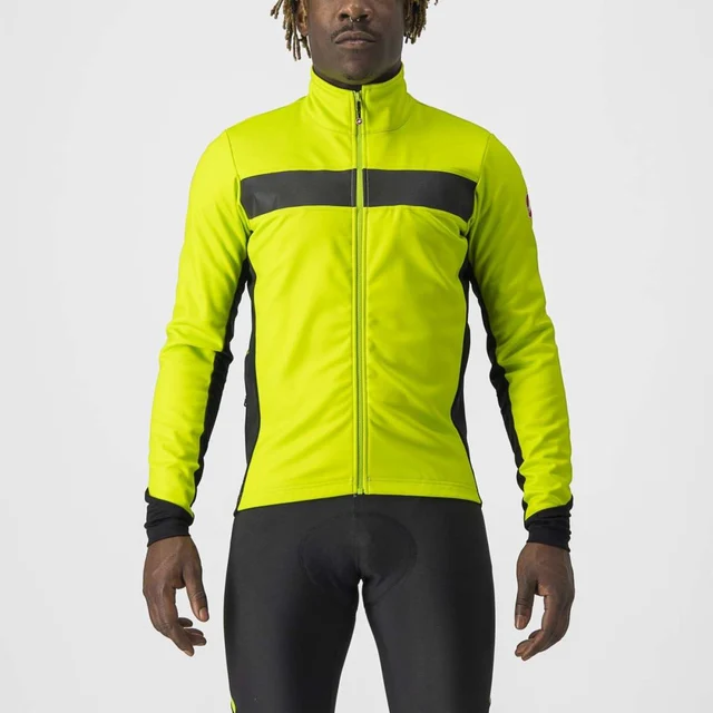 Castelli Raddoppia 3 Cykeljacka Electric Lime/Black Reflex, Str. L 