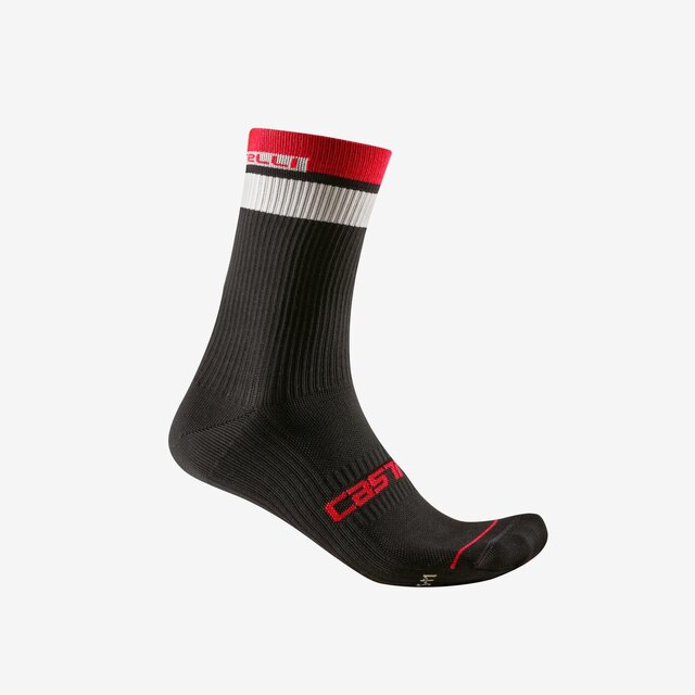 Castelli Gara Thermal 18 Sokker Black/White/Red, Str. L/XL 