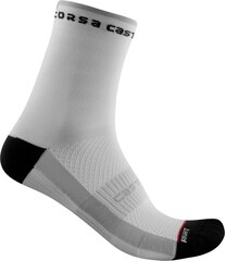 Castelli Rosso Corsa 11 Dame Sokker White/Black, Str. L/XL